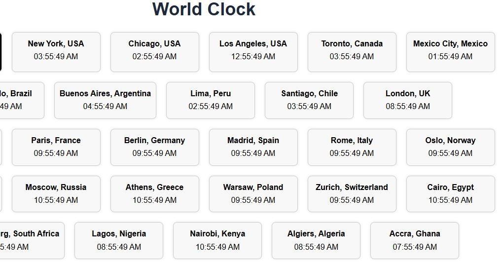 "World Clock Online – Check global time zones at Zippyclock"